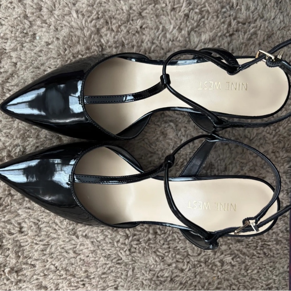 Strappy black heels
